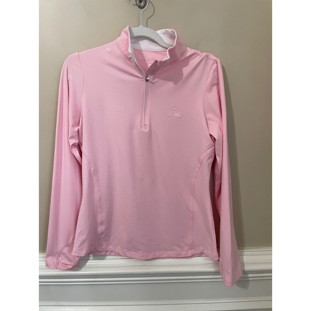 Rhoback Womens Pink Performance Quarter Zip Pullover Long Sleeve Shirt Size S